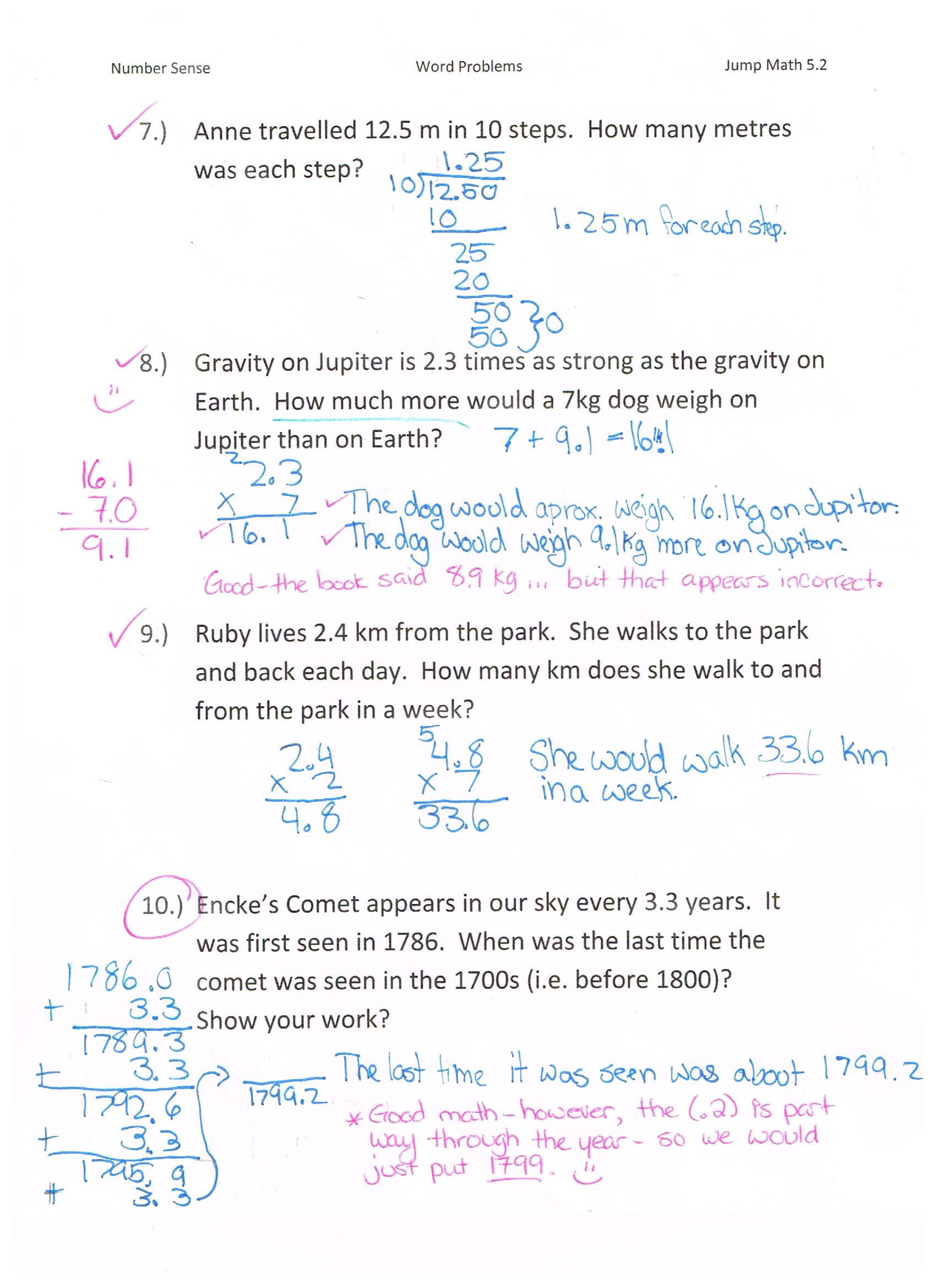jump math 5 2 number sense word problems page 252 jessica s school work projects